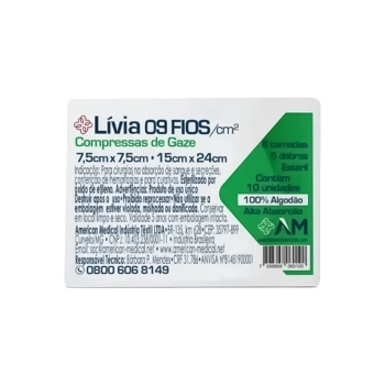 COMPRESSA DE GAZE LIVIA 9F C/10UND (840)