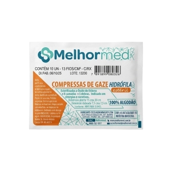 COMPRESSA DE GAZE HIDROFILA ES 13F 10UND C/RX