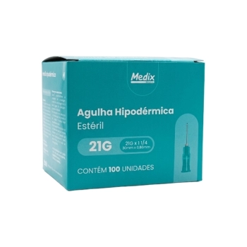 AGULHA HIPODERMICA 30MMX0,80MM 21G EST C/100