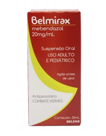 BELMIRAX - MEBENDAZOL SUSP 20MG/ML 30ML