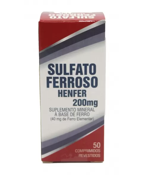 SULFATO FERROSO 200MG C/50COMP