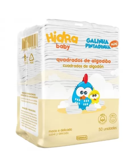 ALGODAO QUADRADO HIDRABABY 50 UNIDADES