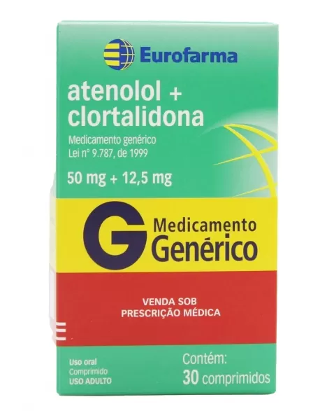 ATENOLOL+CLORTALIDONA 50MG X12, 5 - 30COMP