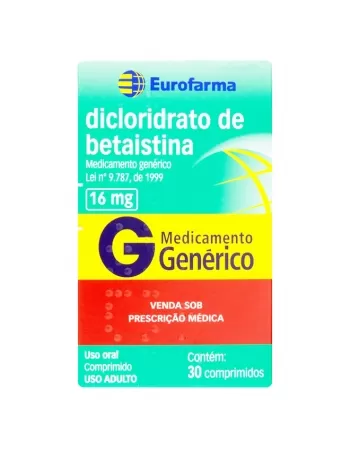 DICLORIDRATO BETAISTINA 16MG 30COMP