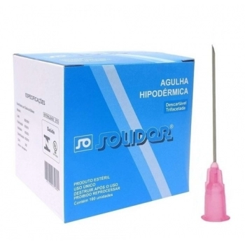 AGULHA HIPODERMICA 40X1,2 100UND (SOLIDOR)