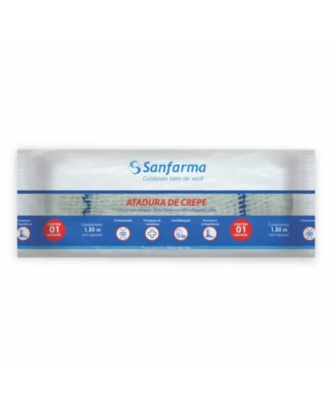 ATADURA CREPE SANFARMA 12CMX1,80M C/12UN