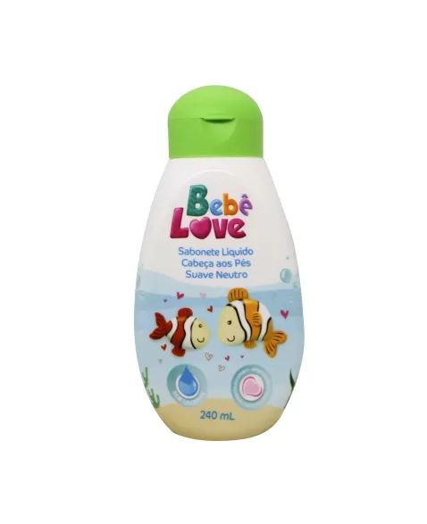 SABONETE LIQ CABECA AOS PES BEBE LOVE SUAVE 240ML