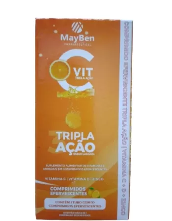 CVIT TRIPLA ACAO (VITAMINA C+ D+ ZINCO) C/10CP EFERV.