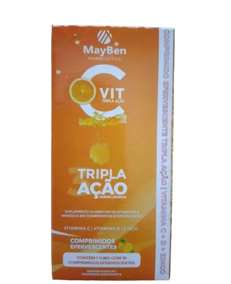 CVIT TRIPLA ACAO (VITAMINA C+ D+ ZINCO) C/10CP EFERV.