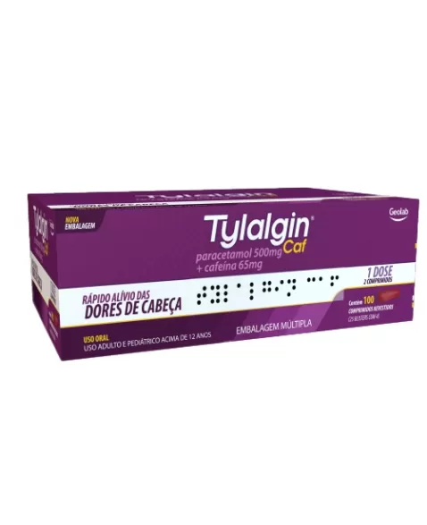 TYLALGIN-CAF 500+65MG 25X4 C/100COMP(12)