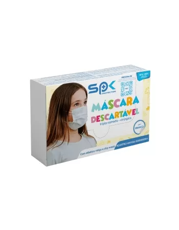 MASCARA INFANTIL DESCARTAVEL BRANCA 25UND