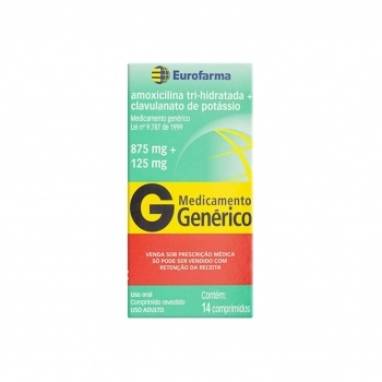 GEN AMOXICILINA+CLAVULANATO 875+125MG 14COMP