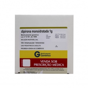 DIPIRONA 1G 2ML INJ C/100AMP.