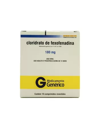 CLORIDRATO DE FEXOFENADINA 180MG 10UND