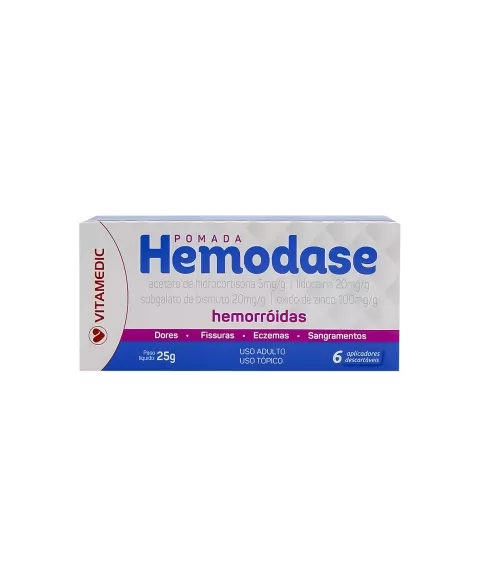 HEMODASE POM 25G C/ 6 APLICADORES