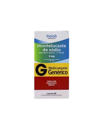 MONTELUCASTE DE SODIO 4MG 30COMP