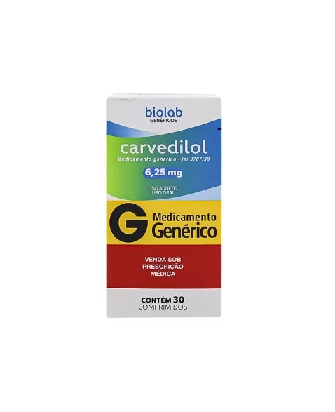 CARVEDILOL 6,25MG 30COMP