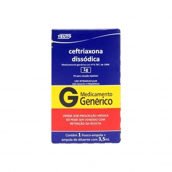 CEFTRIAXONA 1G IM PO INJ+ AMP DIL 3,5ML