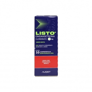 LISTO MENTA - CLOR DE ONDANSETRONA 8MG 10COMP
