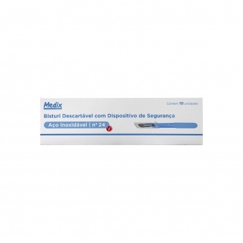 BISTURI DESCARTAVEL N.24 ACO INOX C/DISPOSITIVO SEG.