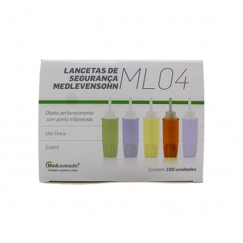 LANCETA SEGURANCA ML04 AUTOM 28G 0.36 X 1.4MM C/100