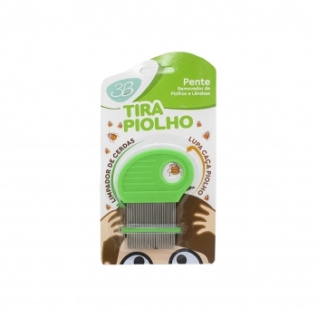 PENTE DE ACO TIRA PIOLHO (VERDE) C/ LUPA E C/ LIMPA CERDAS