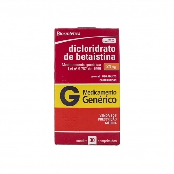 DICLORIDRATO BETAISTINA 24MG 30COM GEN BIOS