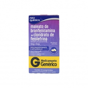 BRONFENIRAMINA+FENILEF 12+15MG 12COM LP