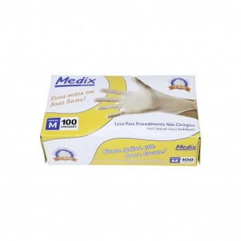 LUVA PROCED.VINIL S/PO TAM M C/100
