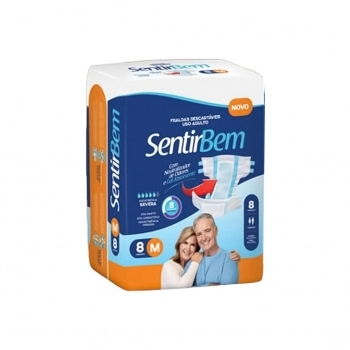 FRALDA SENTIRBEM ADULTO TAM M C/8UND(12)