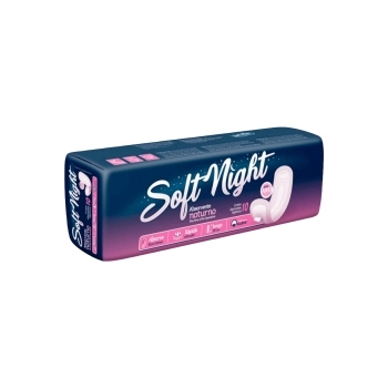 ABSORVENTE NOTURNO SOFT NIGHT C/ABAS 10UN